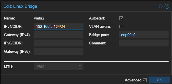 configure 2.5Gb bridge