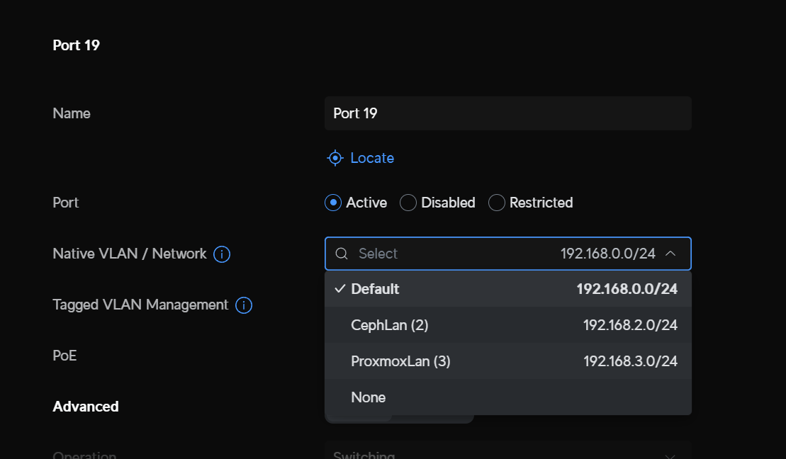 switch port vlan